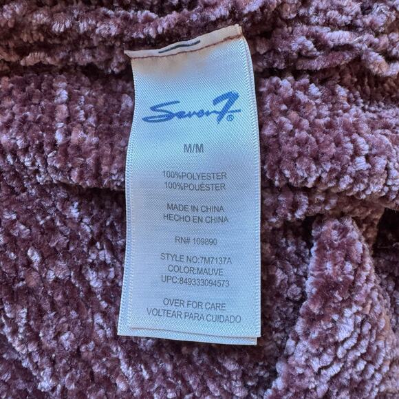 Seven7 Womens Sz M Pullover Sweater Mauve Chenille Knit Minimalist Comfort Cozy - Picture 8 of 9